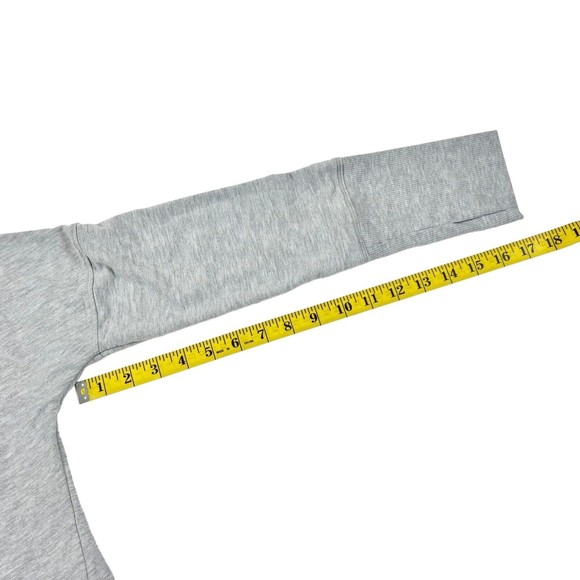 Yogalicious Long Sleeve Top Soft Sweatshirt Zip Hem Pullover Thumb Hole Gray, M - Picture 8 of 8